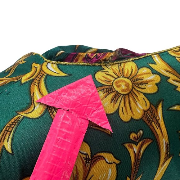 Vintage Winlar Womens One Size Dress Kaftan Satin Floral Animal Print Maxi - Picture 5 of 7